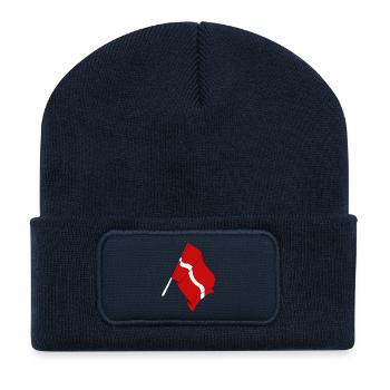 Drapeau de la Lettonie - Beanie recyclé à patch - bleu marine - Devant