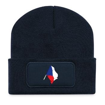 Flagge der Tschechischen Republik - Recycelte Patch Beanie - French Navy - Vorne