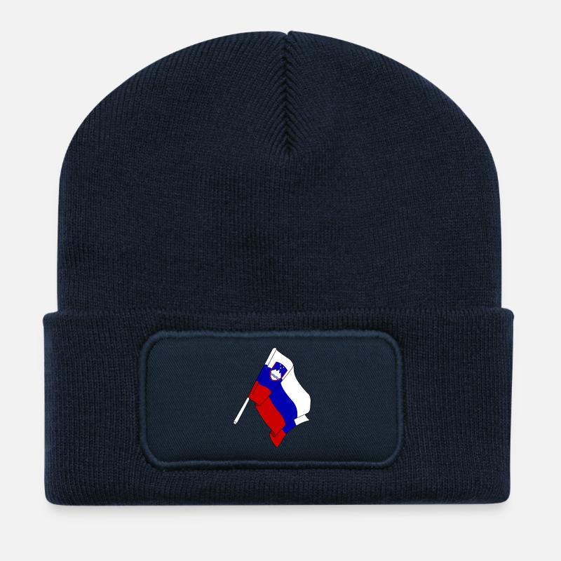Flagge Slowenien - Recycelte Patch Beanie - French Navy