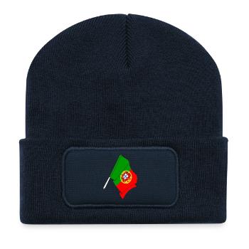 Flag Portugal - Recycled Patch Beanie - french navy - Front