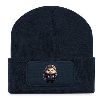 Hedgehog Police - Recycled Patch Beanie - french navy - Front