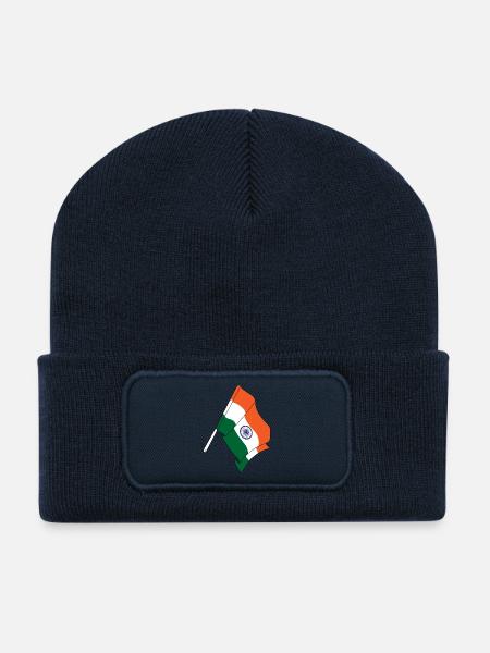 Flagge Indien - Recycelte Patch Beanie - French Navy