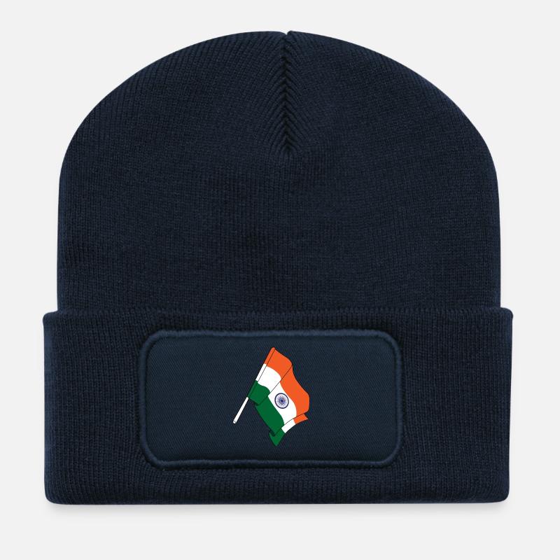 Flagge Indien - Recycelte Patch Beanie - French Navy
