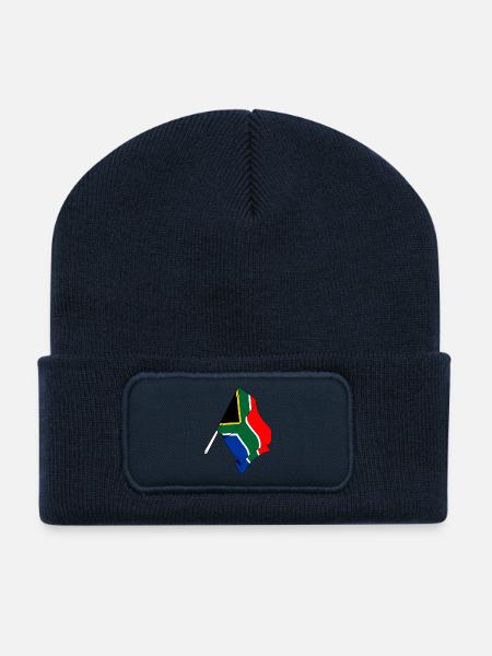 Flagge Südafrika - Recycelte Patch Beanie - French Navy