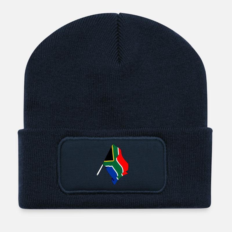Flagge Südafrika - Recycelte Patch Beanie - French Navy