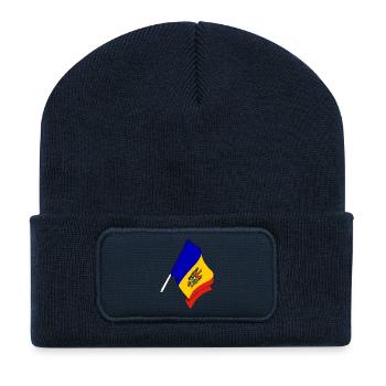 Drapeau de la Moldavie - Beanie recyclé à patch - bleu marine - Devant