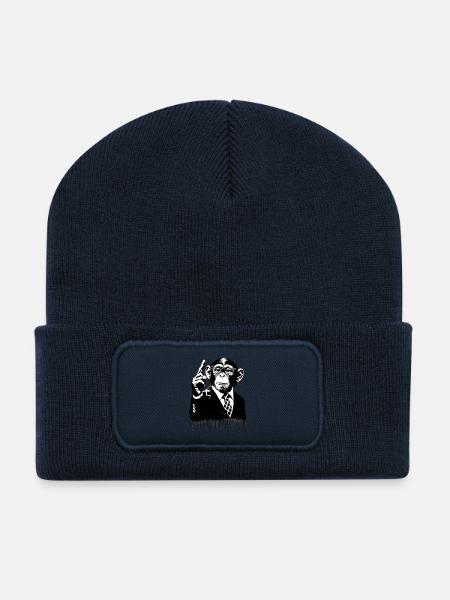 Lehrer. Monkey Life Affenleben - Recycelte Patch Beanie - French Navy