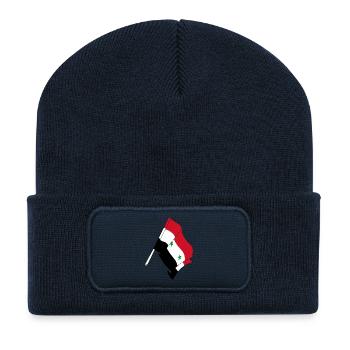 Flagge Syrien - Recycelte Patch Beanie - French Navy - Vorne