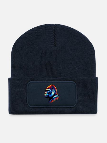 Gorille - Beanie recyclé à patch - bleu marine