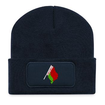 Flagge von Weißrussland - Recycelte Patch Beanie - French Navy - Vorne
