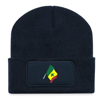 Drapeau du Sénégal - Beanie recyclé à patch - bleu marine - Devant