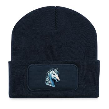 Horse - Recycled Patch Beanie - french navy - Front