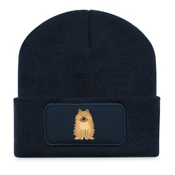 Hund Illustration - Recycelte Patch Beanie - French Navy - Vorne
