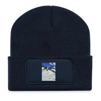 Lac Lauzon en hiver - Beanie recyclé à patch - bleu marine - Devant
