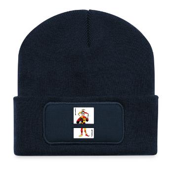 Bannière Joker de cartes à jouer - Beanie recyclé à patch - bleu marine - Devant