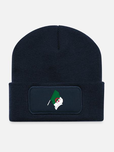Drapeau Algérie - Beanie recyclé à patch - bleu marine