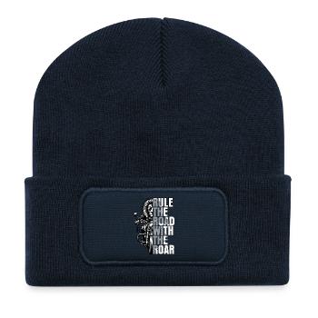 RULE THE ROAD WITH THE ROAR OF A LION BIKER! - Recycled Patch Beanie - french navy - Front