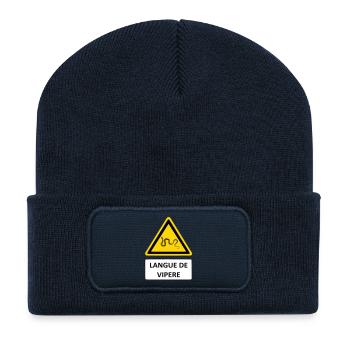 Viper's Tongue - Recycled Patch Beanie - french navy - Front