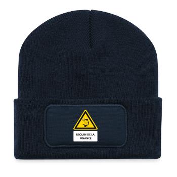 Hai der Finanzen - Recycelte Patch Beanie - French Navy - Vorne