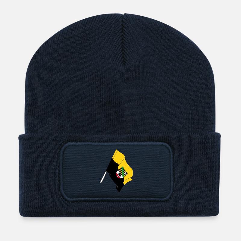 Flagge von Sachsen-Anhalt - Recycelte Patch Beanie - French Navy
