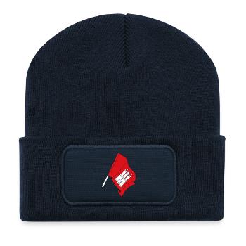 Drapeau Hambourg - Beanie recyclé à patch - bleu marine - Devant
