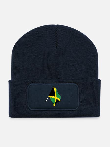 Flagge Jamaika - Recycelte Patch Beanie - French Navy