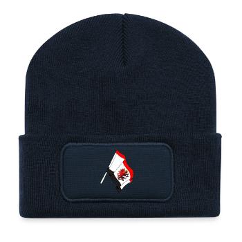 Drapeau : Kuyavia Pomerania, Pologne - Beanie recyclé à patch - bleu marine - Devant