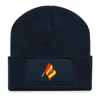 Drapeau : Lodz, Pologne - Beanie recyclé à patch - bleu marine - Devant