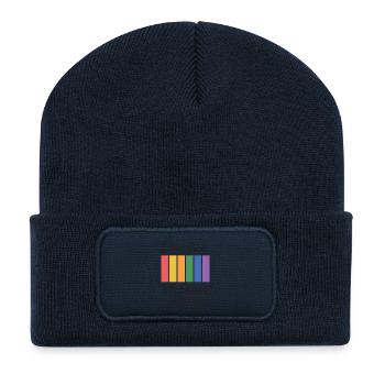Mois de la fierté LGBT - L’amour est un droit humain - Beanie recyclé à patch - bleu marine - Devant