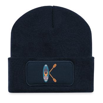 LETTRE K - NOM KAYAKISTE KAYAK - Beanie recyclé à patch - bleu marine - Devant