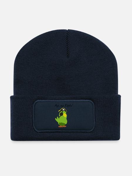 Piraten Papagei - Recycelte Patch Beanie - French Navy