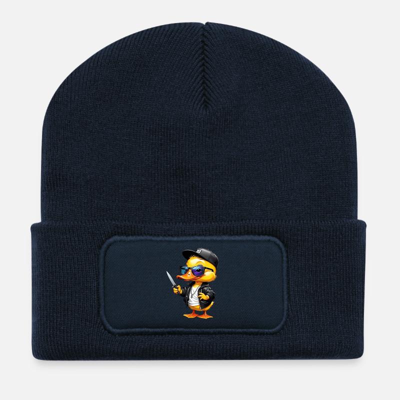 SSW32 Rapper Duck Knife Veste et chapeau - Beanie recyclé à patch - bleu marine