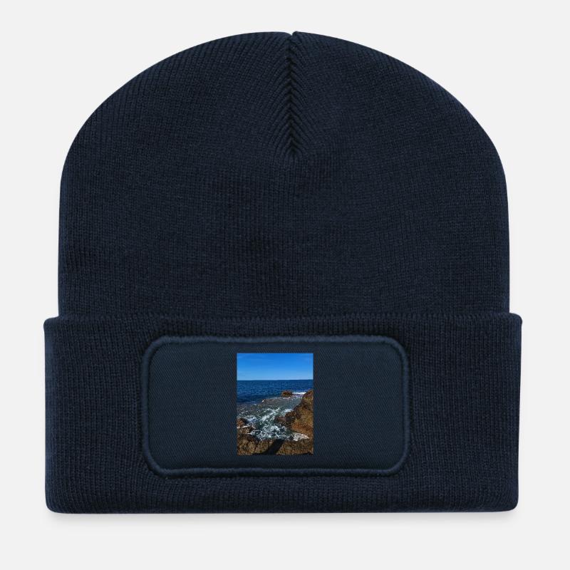 Crashing waves - Recycled Patch Beanie - french navy