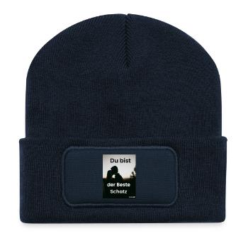 Du bist der Beste Schatz - Recycelte Patch Beanie - French Navy - Vorne