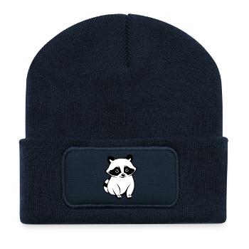 Waschbären Liebe - Pet Design - Recycelte Patch Beanie - French Navy - Vorne