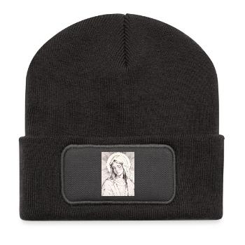 Vierge Mère, grâce éternelle - Beanie recyclé à patch - charbon - Devant