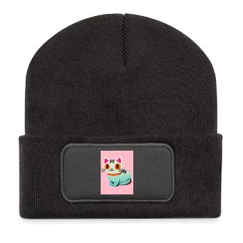 The Purrfect Day dream - Recycled Patch Beanie - dark grey - Front