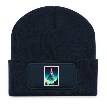 Un phare au-dessus des nuages - Beanie recyclé à patch - bleu marine - Devant