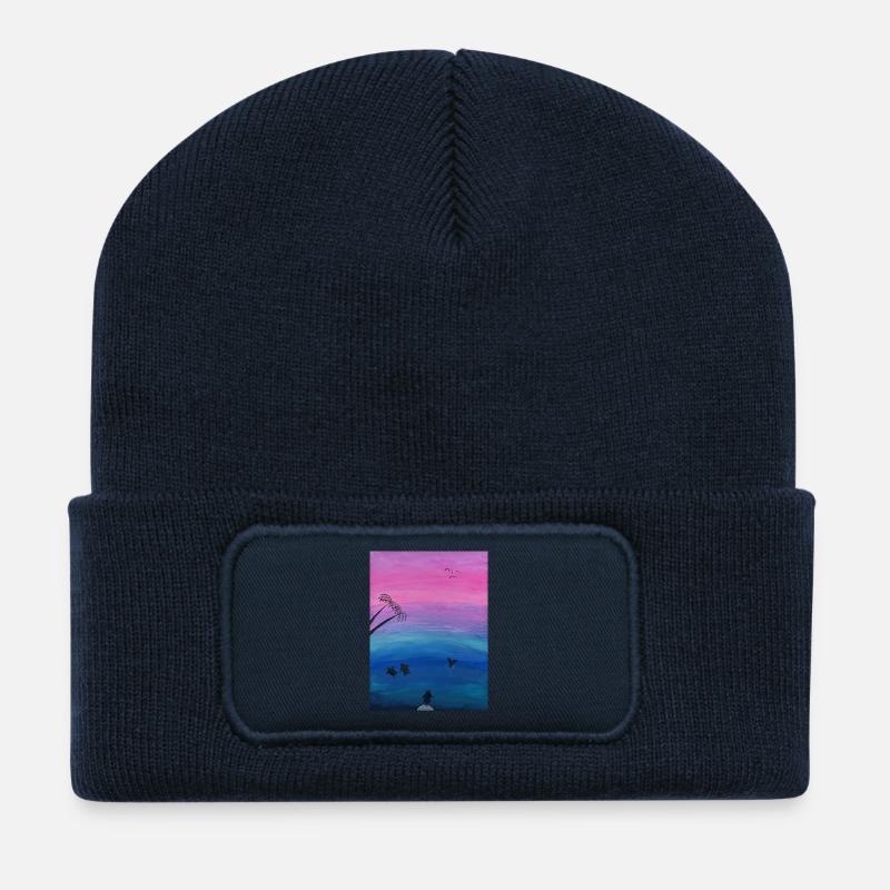 Numéro IMG 6017 - Beanie recyclé à patch - bleu marine