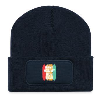 Mama Mummy Mum Bruh - Recycelte Patch Beanie - French Navy - Vorne