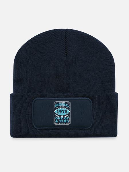 Original 1978 Vintage Retro. Geburtstag T-Shirt 2 - Recycelte Patch Beanie - French Navy
