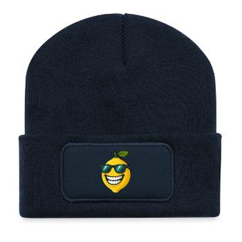 Cool Lemon Sunglasses Summer Fruit Smile - Recycled Patch Beanie - french navy - Front