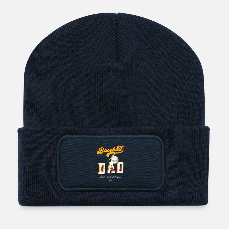 Baseball Dad Bester Papa Vatertag Coach - Recycelte Patch Beanie - French Navy