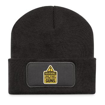 GUN TALK - Recycelte Patch Beanie - Dunkelgrau - Vorne