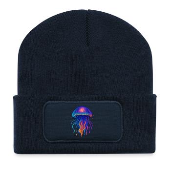 Neon Jellyfish - Recycled Patch Beanie - french navy - Front