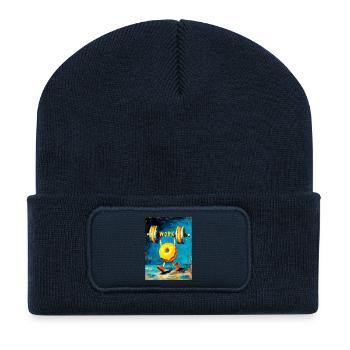 "Workout" by van Gogh - Recycled Patch Beanie - french navy - Front