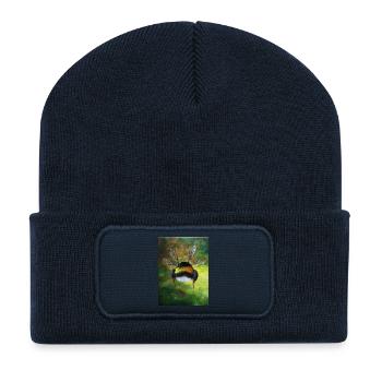 Wildbiene - Recycelte Patch Beanie - French Navy - Vorne