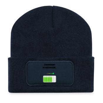 CHARGEMENT DE MOTIVATION - Beanie recyclé à patch - bleu marine - Devant