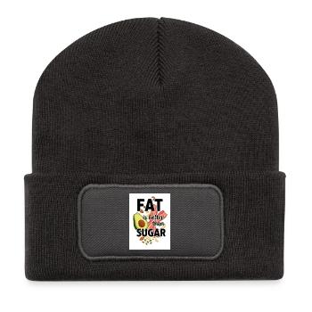 Healthy alternative with avocado and meat, keto - Recycled Patch Beanie - dark grey - Front