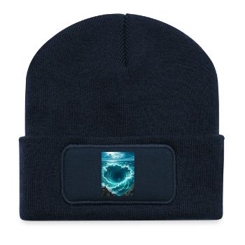 Charybde, gigantesque monstre tourbillonnant du Grec Mes - Beanie recyclé à patch - bleu marine - Devant